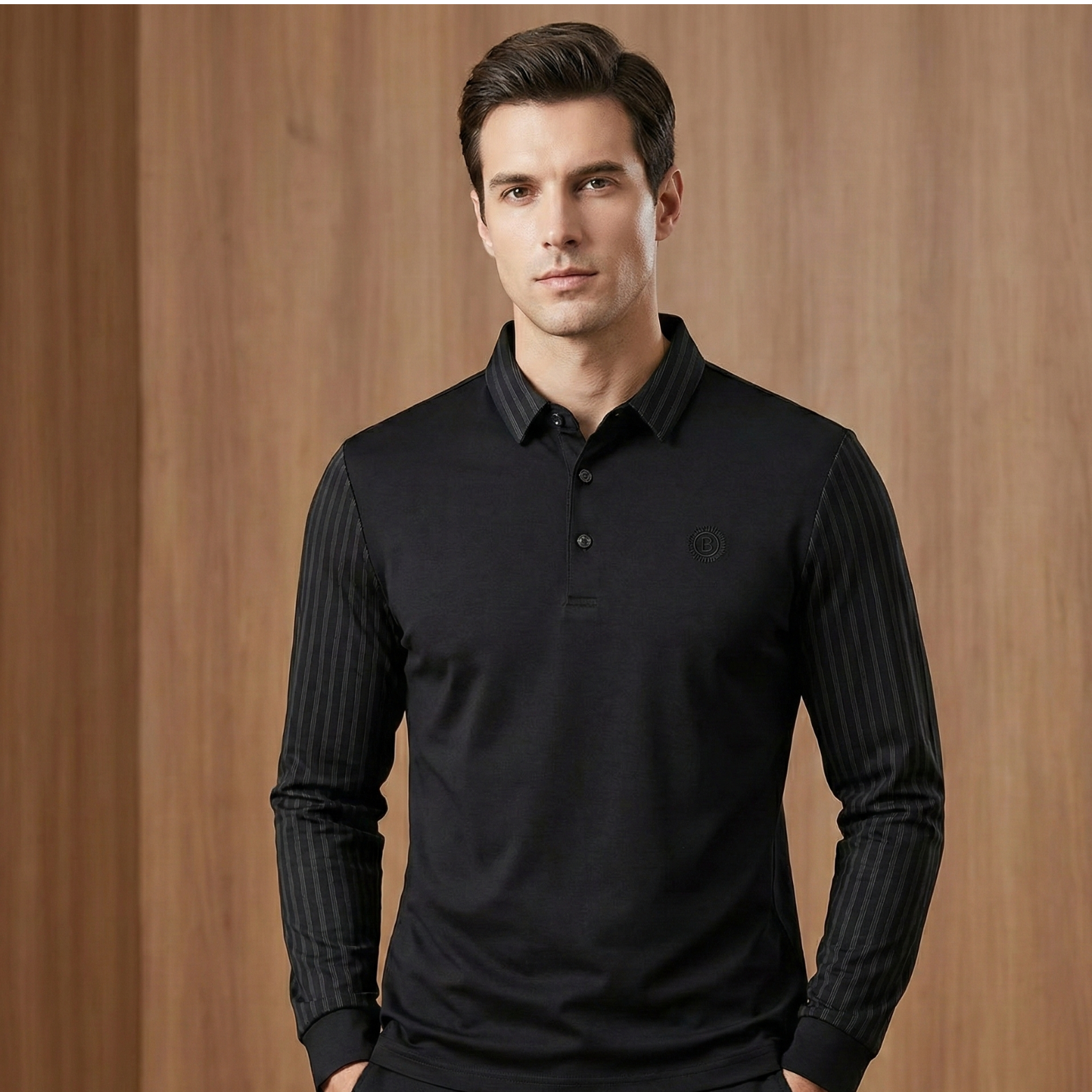 Slim Casual Striped Collar Tee