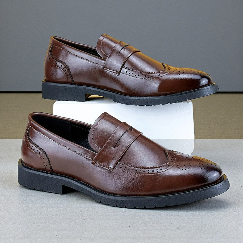 Elegant Brogue Slip-On Loafers