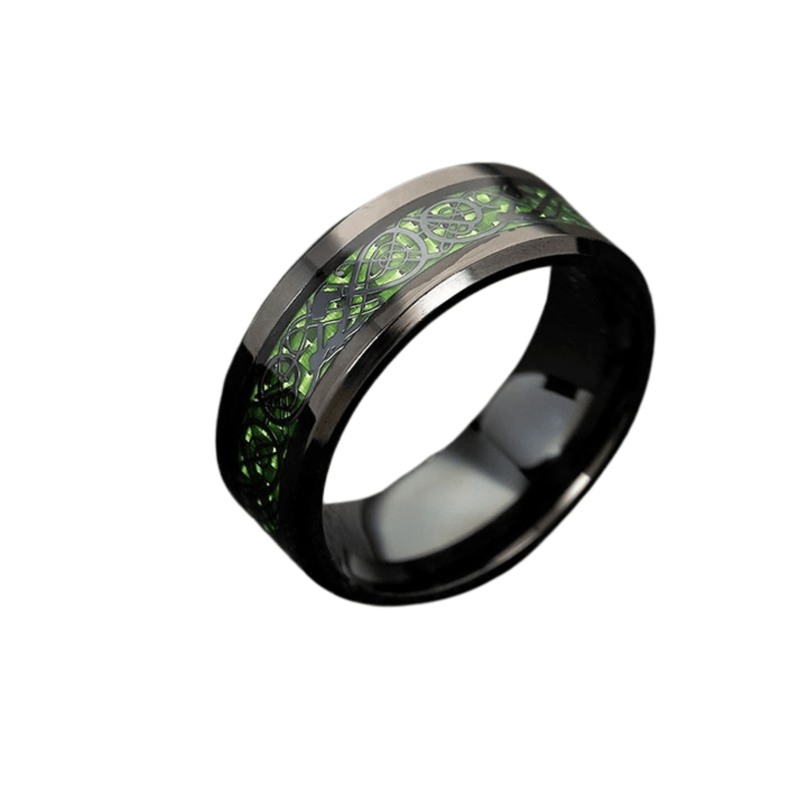 Men’s Dragon Ring Black Carbon Fiber Stainless Steel - The Crew