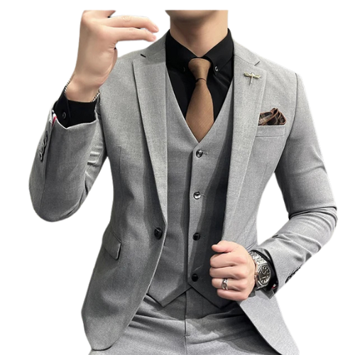 3-Piece Business Suit (Jacket, Vest, and Pants)