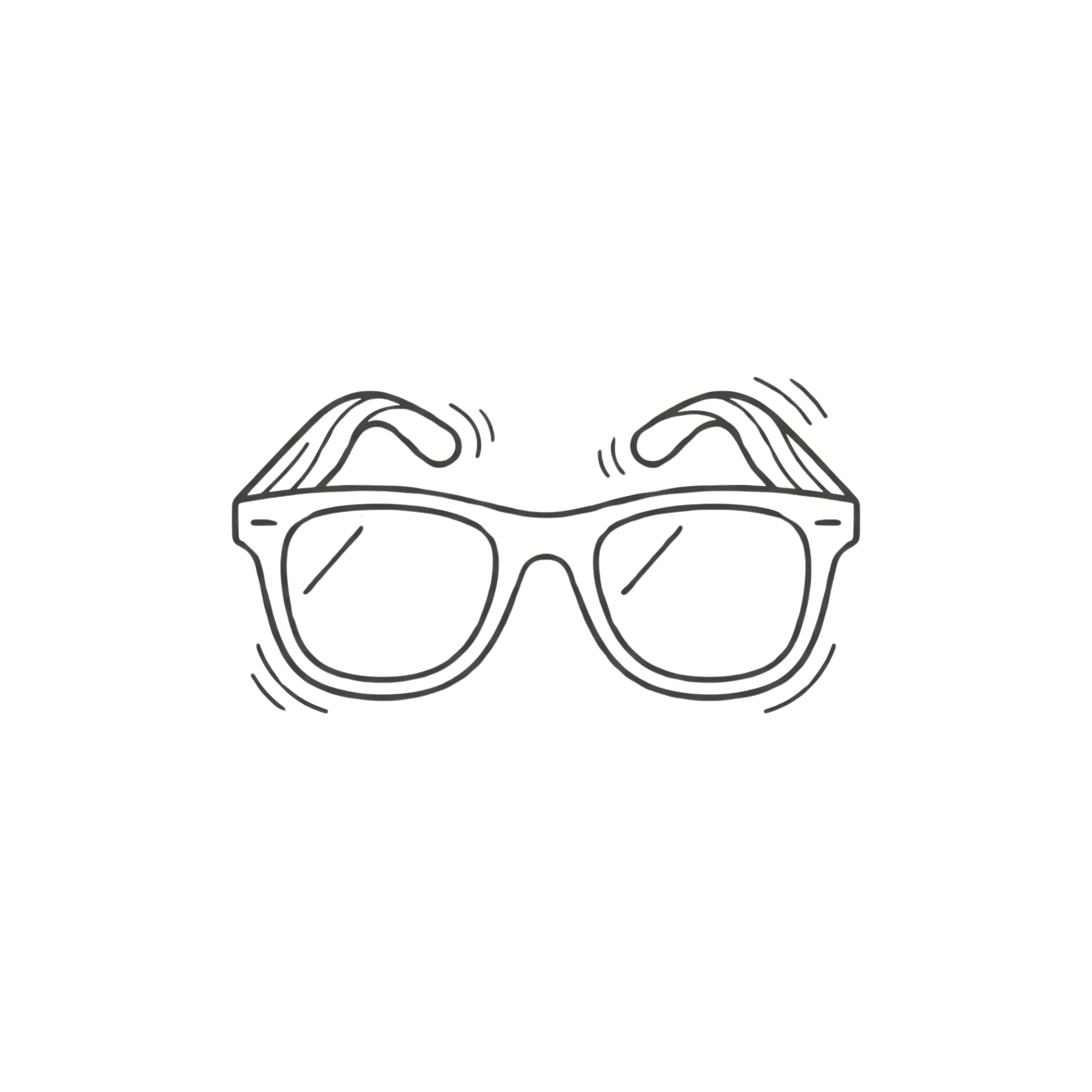 Minimalist icon representing lightweight flexible sunglasses frame
