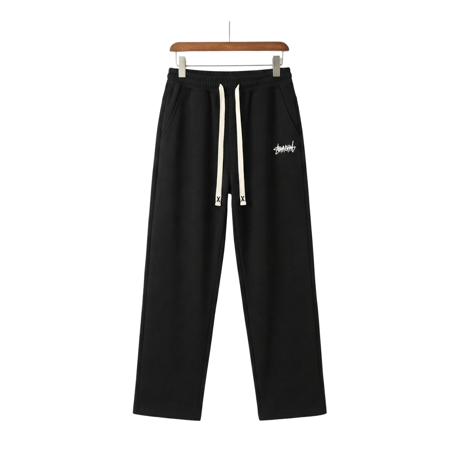 Men baggy jogger pants black streetwear – The Crew