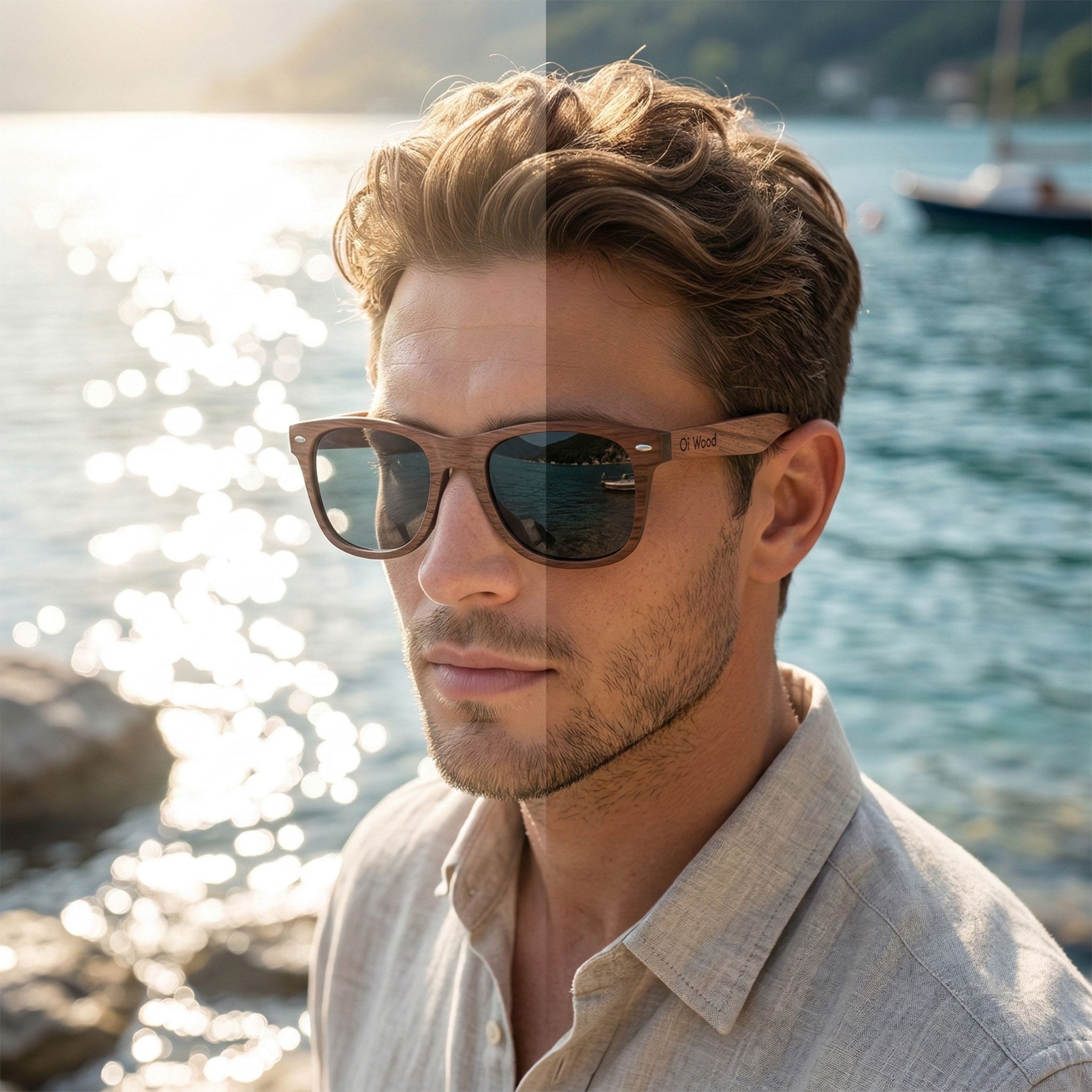 Polarized Wooden Sunglasses for Men – Anti Glare Vision