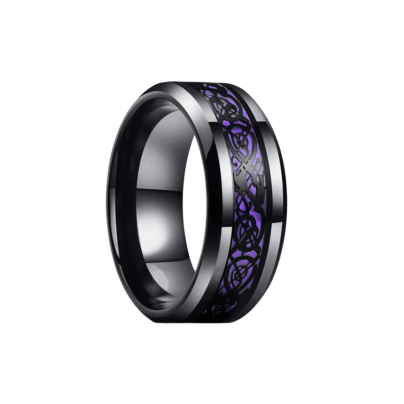 Men’s Dragon Ring Black Carbon Fiber Stainless Steel - The Crew