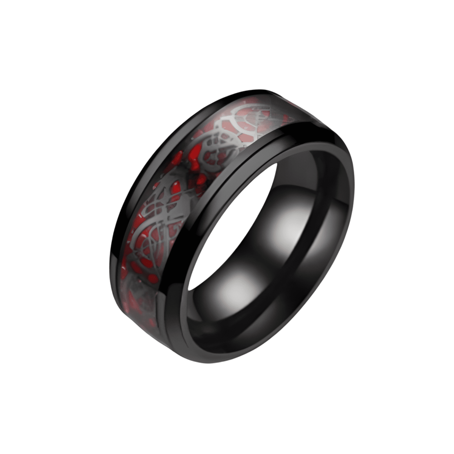 Men’s Dragon Ring Black Carbon Fiber Stainless Steel - The Crew